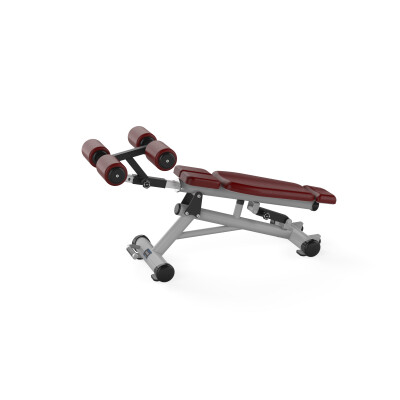 B490 Adjustable Decline Bench Gray Black Bordo Leather