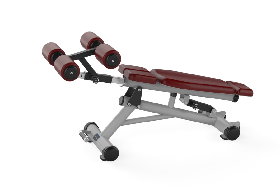 B490 Adjustable Decline Bench Gray Black Bordo Leather