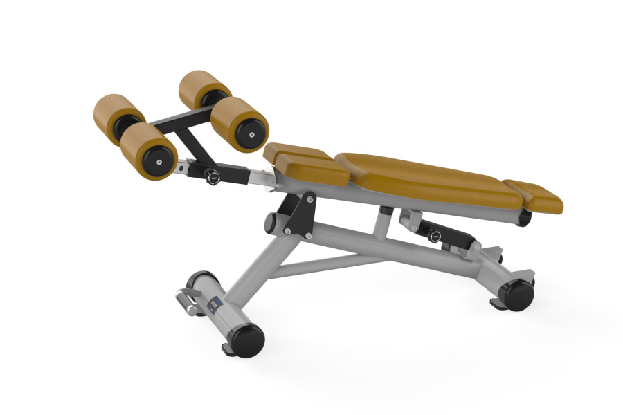 B490 Adjustable Decline Bench Gray Black Hardal Leather