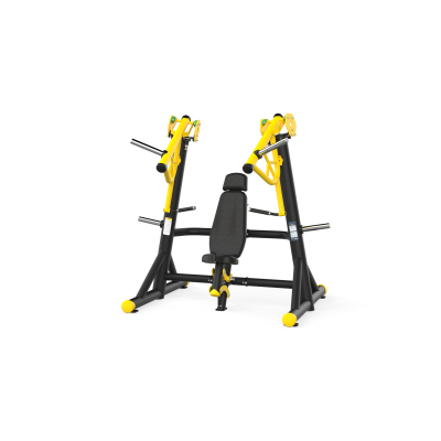 F10 Force Chest Press Black Yellow Black Leather