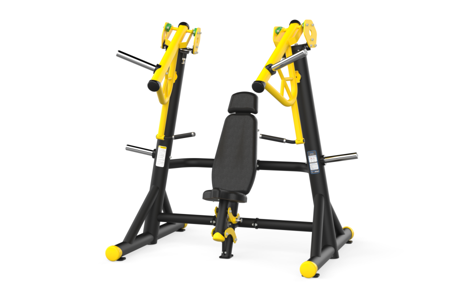 F10 Force Chest Press Black Yellow Black Leather