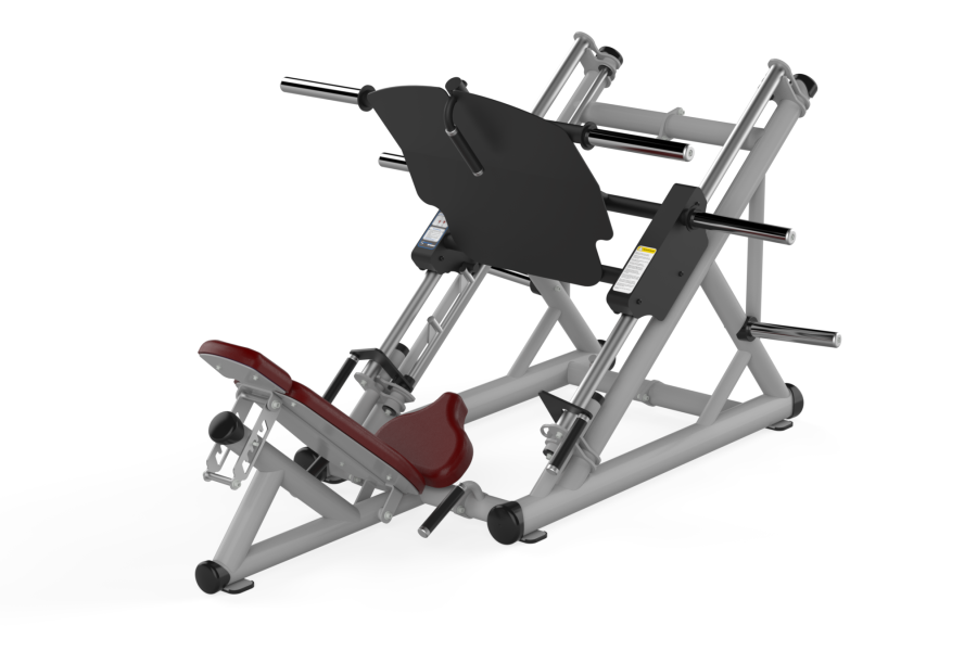 F190 Force Leg Press Gray Black Bordo Leather