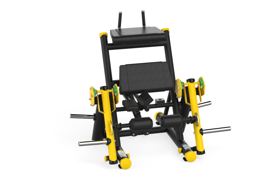 F90 Force Vertical Leg Curl Black Yellow Black Leather