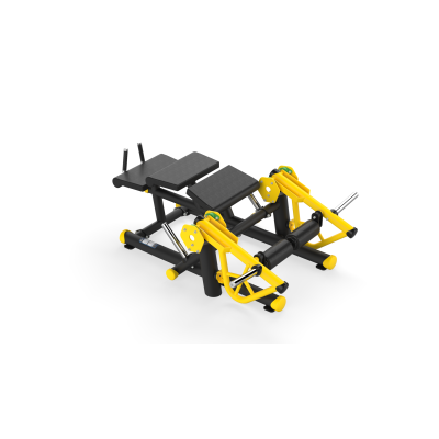F100 Force Horizontal Leg Curl Black Yellow Black Leather