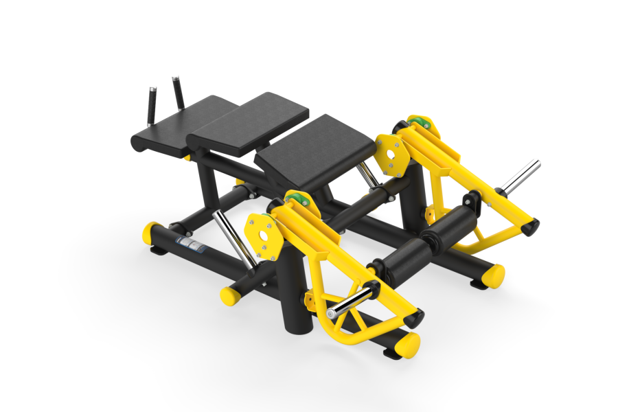 F100 Force Horizontal Leg Curl Black Yellow Black Leather