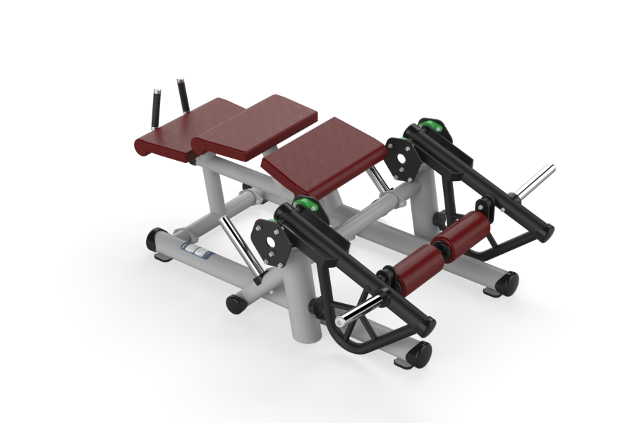 F100 Force Horizontal Leg Curl Gray Black Bordo Leather