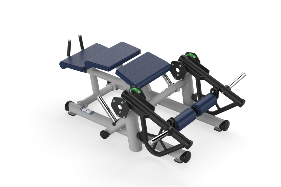 F100 Force Horizontal Leg Curl Gray Black Parliament Leather